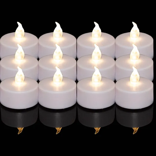 longziming Set van 24 LED Theelichten – Warm Wit Flikkerend Licht – Inclusief Batterijen – Veilig & Rookvrij – Realistische Sfeerverlichting voor Feest, Diner & Decoratie