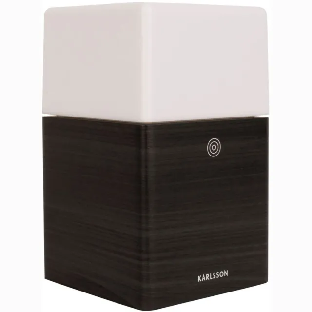 Karlsson Wekker Frosted Light LED - Zwart hout Fineer - 10x10x16,5cm - Modern