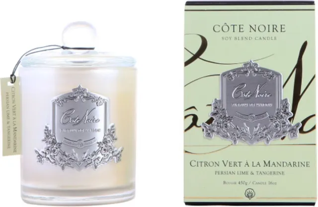 Cote Noire Geurkaars Persian Lime 185gr zilver - Cote Noire
