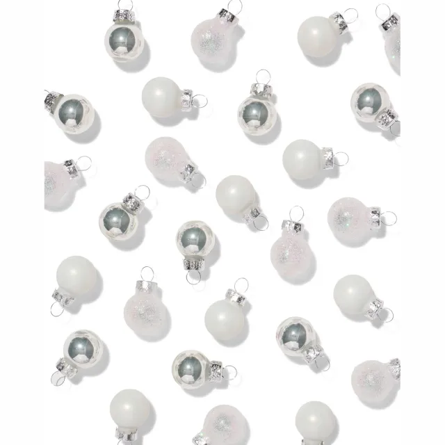 HEMA Kerstballen glas wit - 36 stuks (wit)