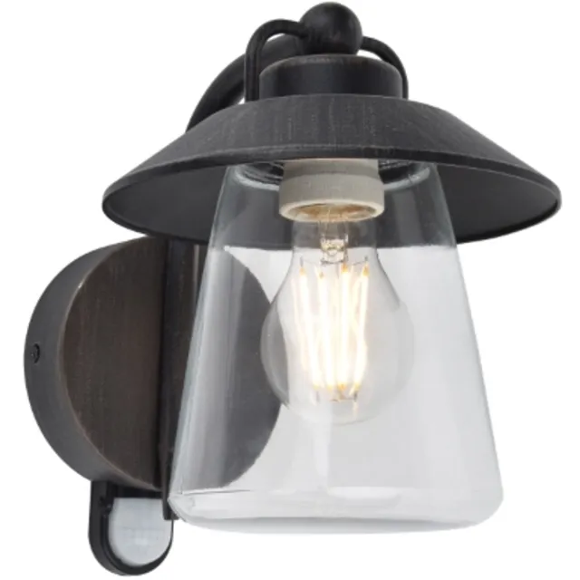Lutec Cate - Wandlamp voor buiten met E27 retrofitting - Premium aluminium - IP44 weerbestendig - Mat roestkleur - PIR sensor