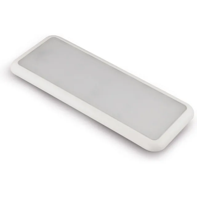 Pegasus Depot LED Plafonnière Rechthoekig 350 x 140 mm 12V 24V, Wit en Blauw Nachtlicht, IP66 IK10, Grijs