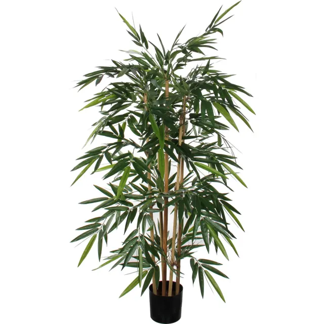 Mica Decorations Bamboe struik kunstplant - 150 x 75 cm - Grote volle huis/kantoorplant groen