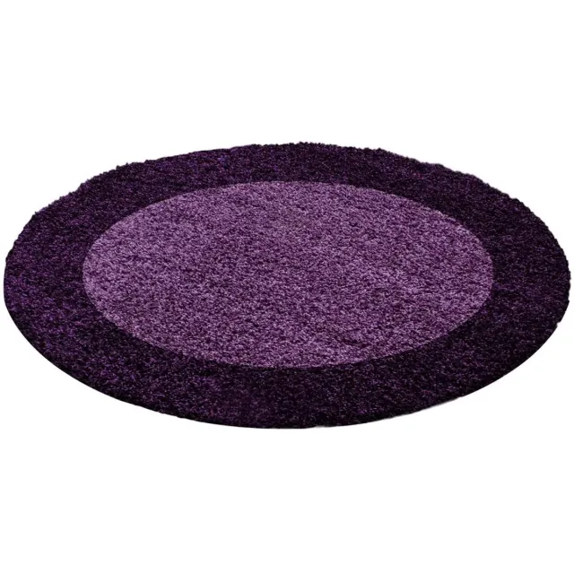 Dutch XXL Rond Hoogpolig Vloerkleed | Tapijt | Shaggy | Life | Kader | Lichtpaars