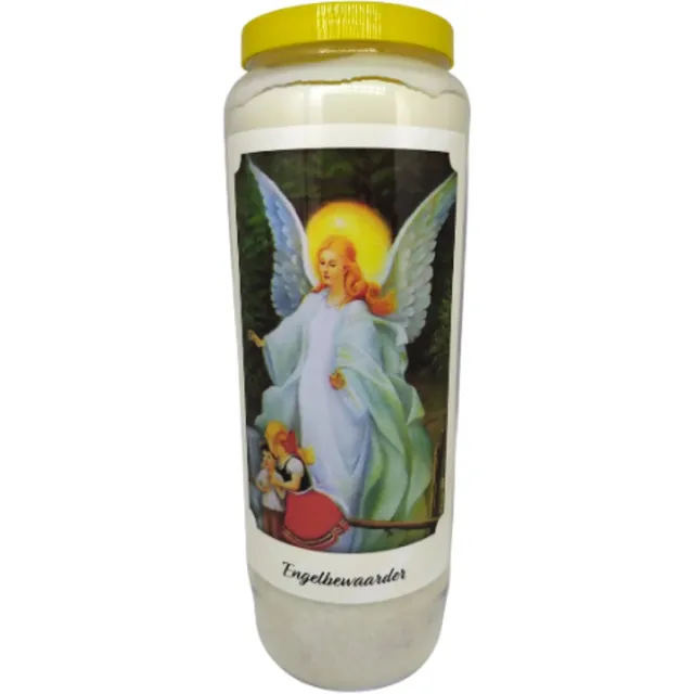 noveenkaars Engelbewaarder - 9 dagen brander - set van 5 stuks Wit