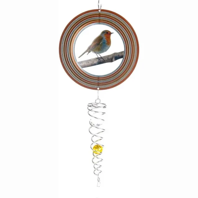 Spin Art/Cooking Vinyl Windspinner, Spin Art, Roodborstje/Robin Artist Crystal Tail, ACTROB0800, totale lengte 60cm Multicolor