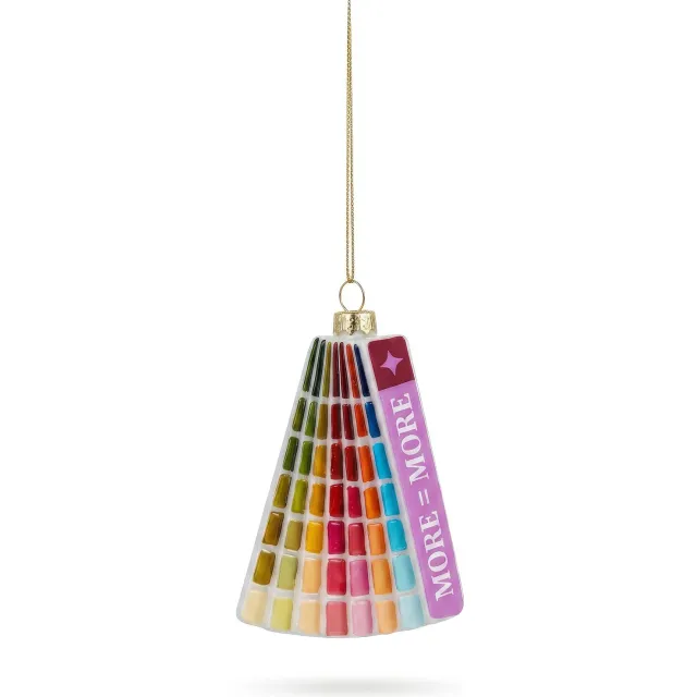 Yup in de boom glazen kerstbal kleurenwaaier 11cm multi