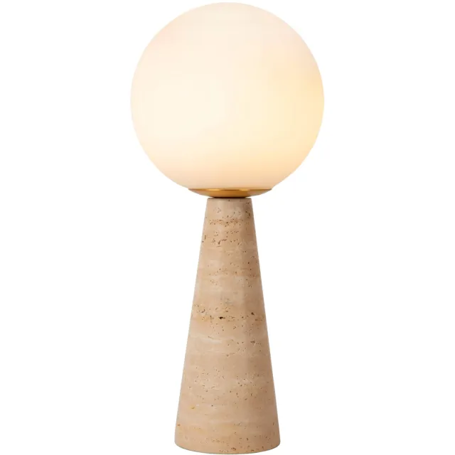 Lucide EVIN - Tafellamp - 1xE27 - Opaal Opaal, Taupe