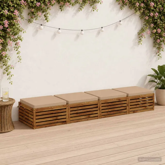 vidaXL Zitkussens SOEST 4 st 100% Polyester Zand 80 x 80 x 7 cm Grijs