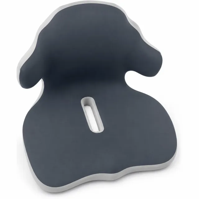 Gloovon Orthopedisch Zitkussen met Rugsteun - Corrigerend - Voor Bureaustoel, Auto & Thuiswerken - 46x40x38 cm - Zwart/Grijs Zwart / Grijs