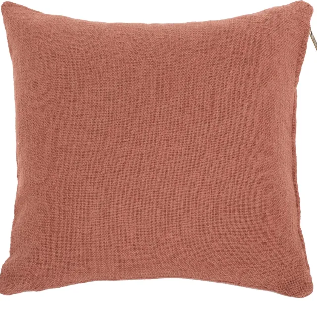 Tiseco Kussen (gevuld) COTTON SLUB - met rits - 60x60 cm - Roest RUST