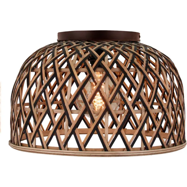 Various Leuchten Various Weaving Plafondlamp - Ø47 cm - Naturel - Bamboe, Hout