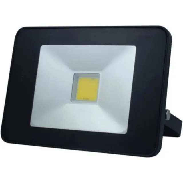 Perel led-schijnwerper, 20 W, 2050 lm, 4000°K, neutraalwit, voor binnen en buiten, verstelbare montagebeugel, afstandsbediening, aluminium, zwart