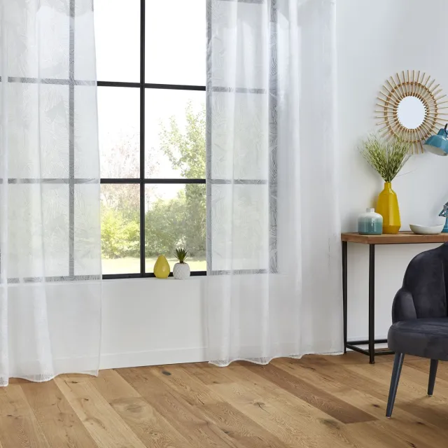 Atmosphera Gordijn Atmosphera Tropical Polyester Wit (140 x 240 cm)
