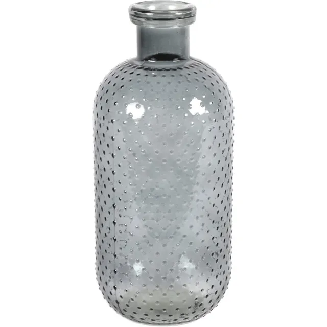 Countryfield Bloemenvaas Cactus Dots - donkergrijs transparant - glas - 15 x 35 cm