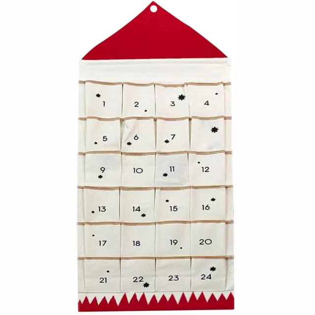 Famanu Stoffen adventskalender met 24 zakken, herbruikbaar, voor kerst 2024