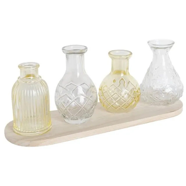 Cosy @ Home Vaas 4st Mix Geel 30x10xh12,5cm Glas Colorbox