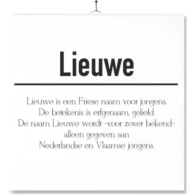MC Living Tegel Met Opdruk | Betekenis | Kado | Cadeau | Met Naam - Lieuwe Multi-Color