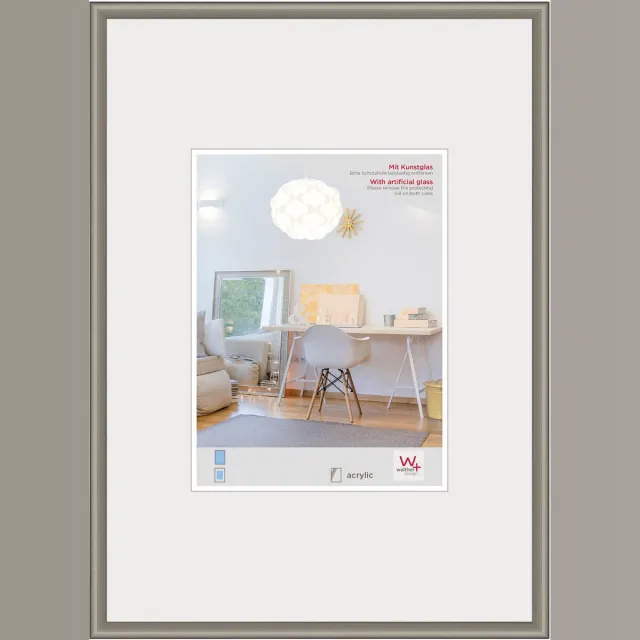 Walther New Lifestyle - Kunststof lijst - Fotoformaat 30x40 cm - Kunstglas - Staal