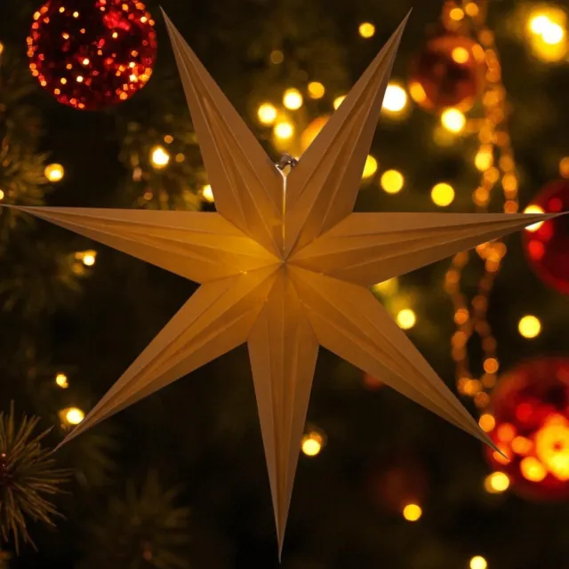 Star Trading Papieren kerstster bruin-terracotta - 60x60 cm - Kerstdecoratie