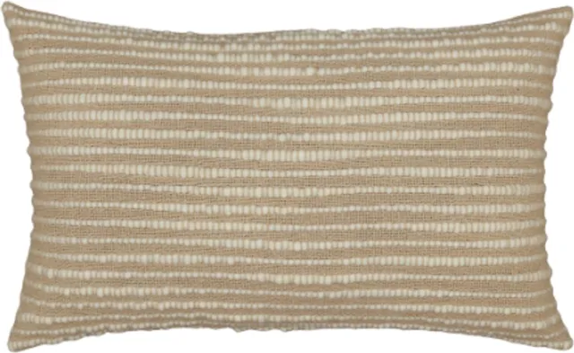 Urbane Hide Kussenhoes | Kussenhoesjes | Sierkussen | 35x50 cm | Zandsteen Lussen | Katoen en Acryl | Beige | Zonder binnenkussen