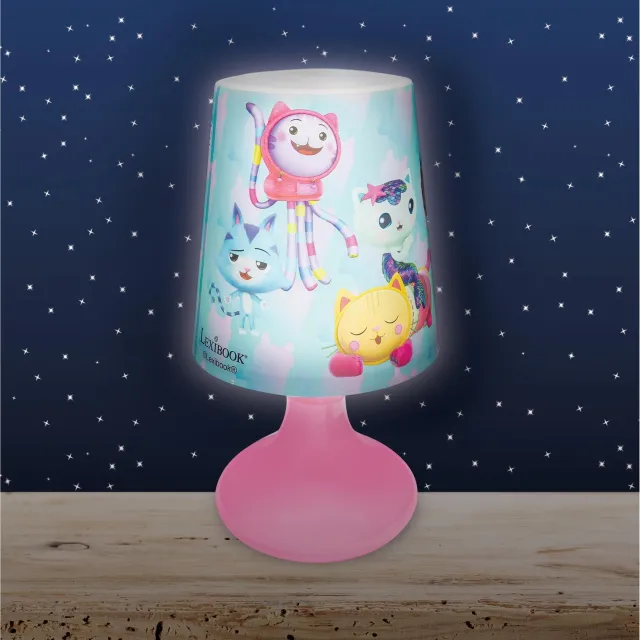 Lexibook Mini lampe de chevet veilleuse sans fil Gabby et la Maison Magique ROSE