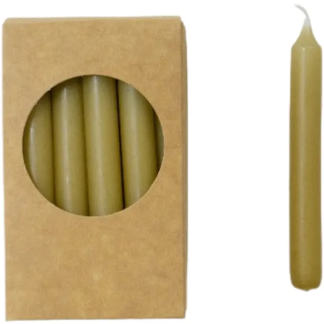 Rustik Lys Kleine, dunne potloodkaarsjes 'Finn' (set van 20, 1.2 x 10cm) - Hay Geel