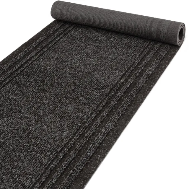 ANRO Loper Passat Antraciet 240x67cm – Schoonloopmat Gangloper Vuilvangmat Antislip Op Maat