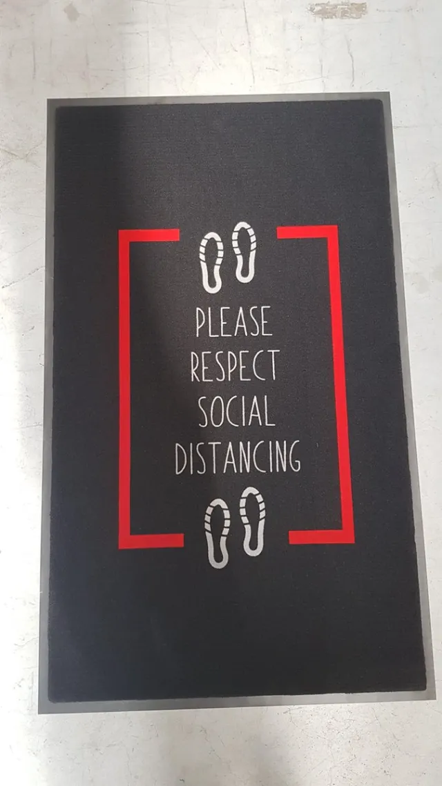 Tinytoo Droogloopmat "Social distancing" 90x150cm Donker grijs