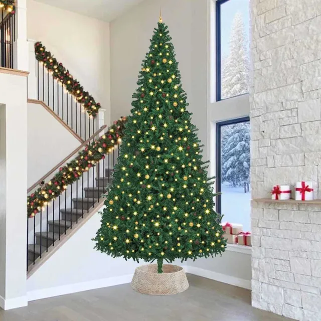 vidaXL Kerstboomkraag Rond Wit Dia. 90 x 28 cm Waterhyacint