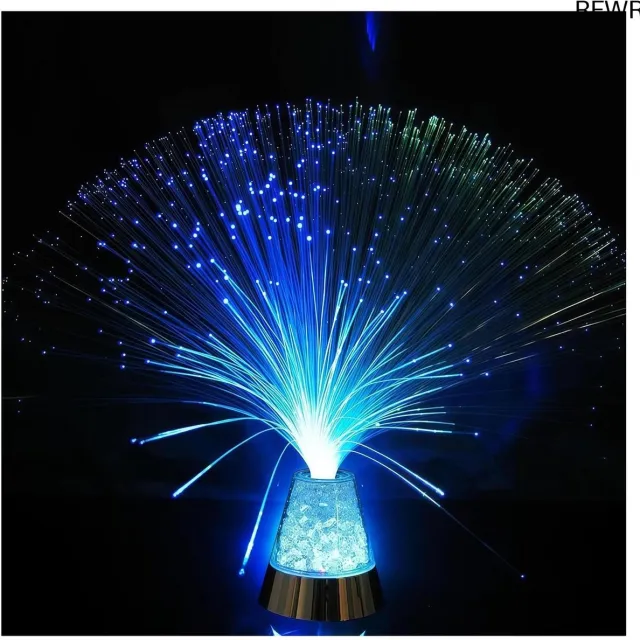 RFWR Kleurveranderende Glasvezel Nachtlamp - LED Licht voor Slaapkamer en Feestdecoratie zilver