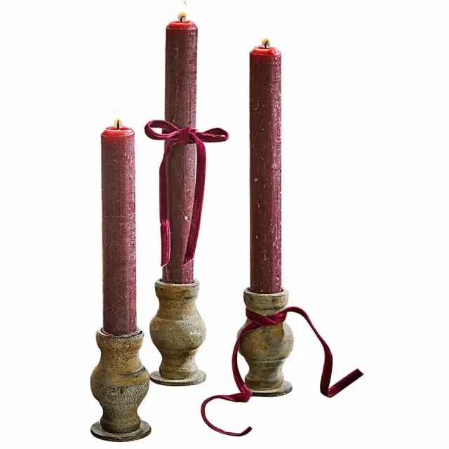 Loberon Kaarsenhouder set van 3 Seranda antiekbruin