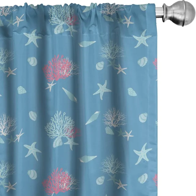 ABAKUHAUS Onderwatergordijnen – 2x75x245 cm – microvezel – Halfdonkerend – Deep Sky Blauw/Roze Diep Hemelsblauw
