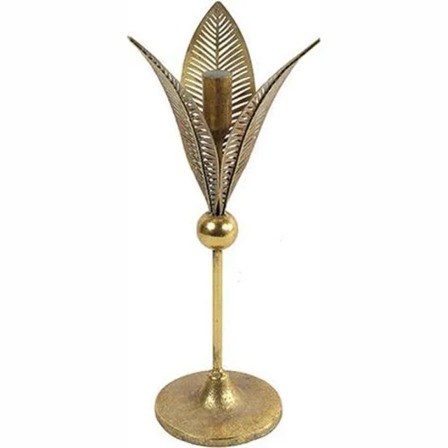 Decostar Kandelaar met Bladeren | Goud | 18,5 x 34 cm