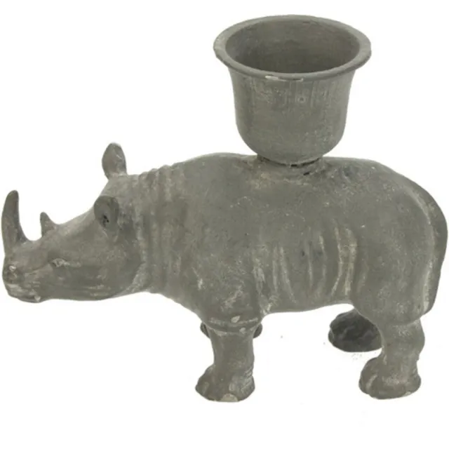 Neushoorn Kandelaar Neushoorn grijs 10x4x8,5cm Zie foto