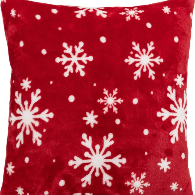Feeric lights & Christmas Decoratieve kussen, sneeuwvlokken, 40 x 40 cm Rood