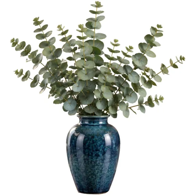 Mica Decorations Kunstplant takken Eucalyptus - 5x - H85 cm - lichtgroen - kunststof - bladgroen - siertakken