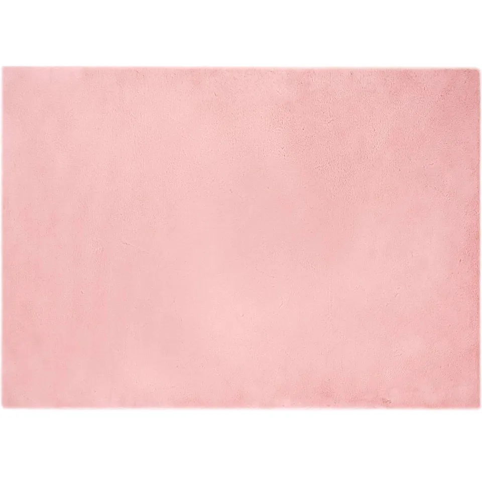 vidaXL Antislip vloerkleed van imitatie konijnenbont OLITE Roze