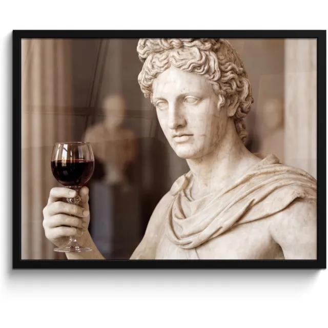 FrameYourWall Poster in lijst - Fotolijst 80x60 cm - Posters - Klassiek - Marmer - Wijn - Posterlijst zwart - Decoratie - Wanddecoratie woonkamer - Muurdecoratie slaapkamer