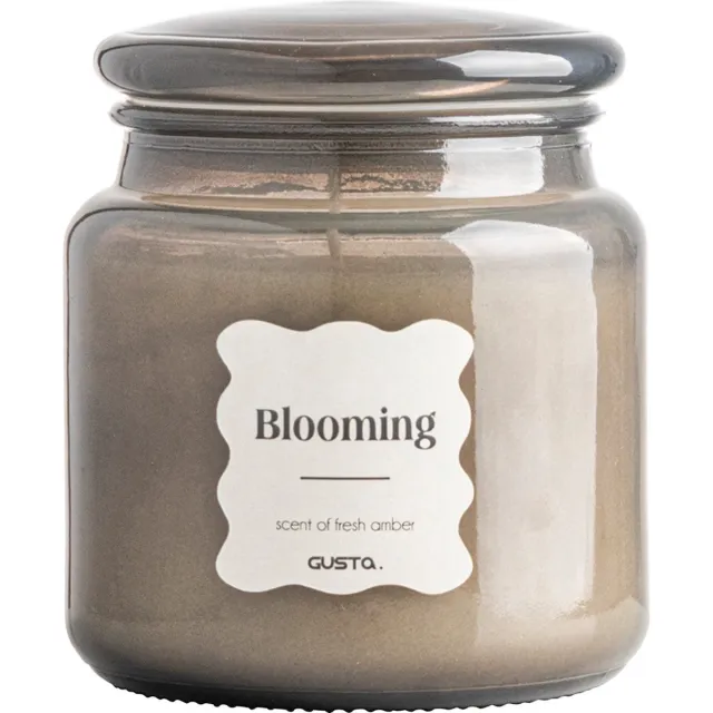 Gusta Geurkaars in apothekerspot BLOOMING - 10x11 cm Bruin