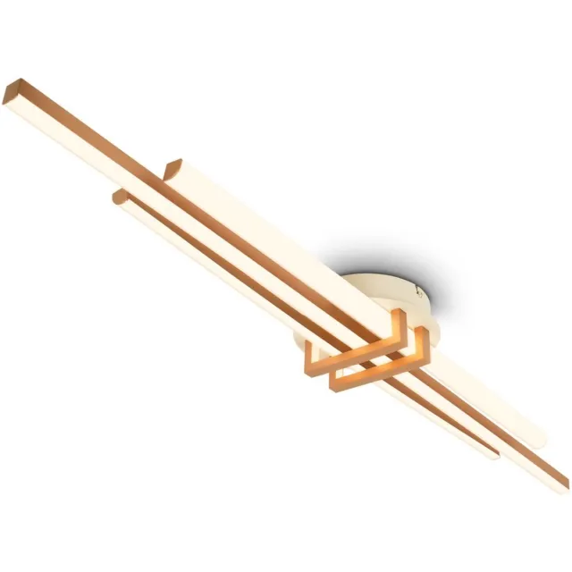 B.K.Licht BRILONER Tinka - LED Design Plafondlamp - met warm wit licht - hoekprofielen - 98 x 16 x 6,6 cm - lichtgrijs-koffie