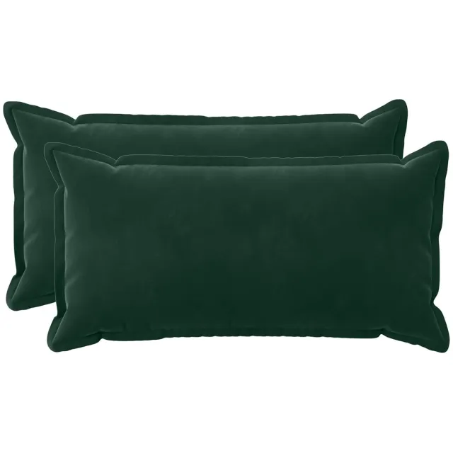 vidaXL Dekenkussen - 2 - st - HOUTEN - Donkergroen - 40 - x - 70 - cm - fluweel