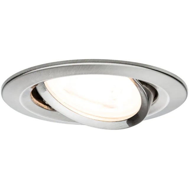 Paulmann Inbouwlamp Nova zwenkbaar rond 84 mm 50° GU10 max. 35W 230V dimbaar Staal geborsteld