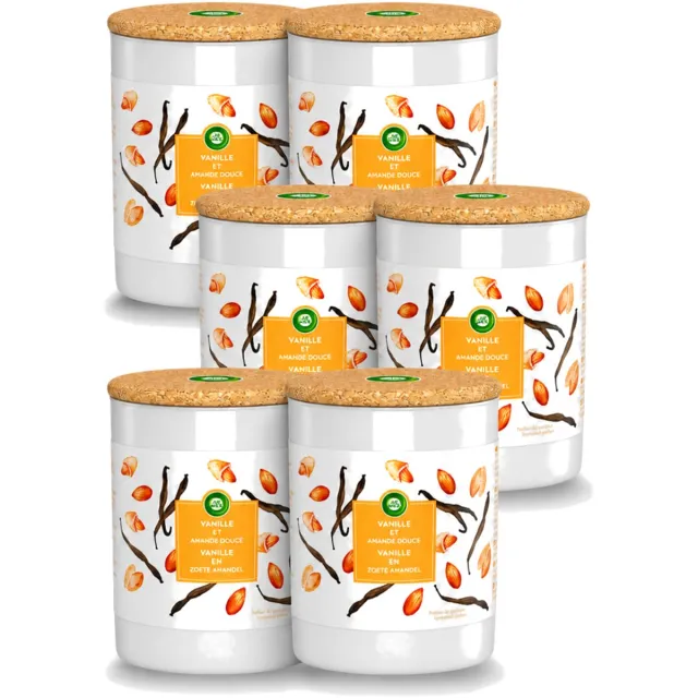 Air Wick 6 x Air Wick - Geurkaars - Vanille & Zoete Amandel - 35 Uur Brandduur - Voordeelverpakking - 6 stuks Oranje