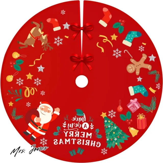 Mrs. Jones Kerstboom Rok - Decoraties - 90cm 35in - Xmas Mat - Boom Base Cover - Vrolijk Kerstfeest - Nieuwjaar - Home Party . multi-color