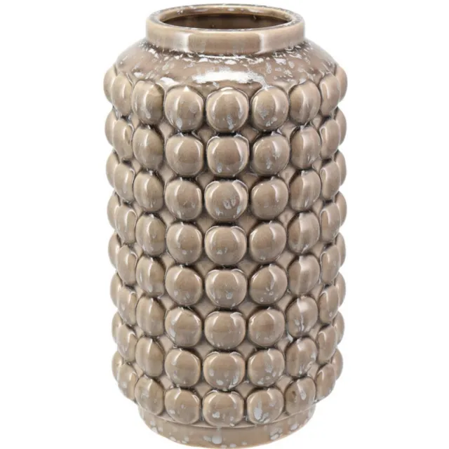 Home & Styling Vaas Bubbels - keramiek - beige - D15 x H27 cm - Moderne woonstijl bloemenvaas