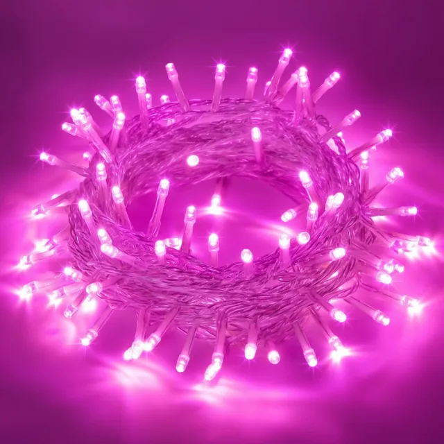 MUPOO Lichtsnoer Buiten en Binnen - IP44 50M 500LEDs Roze licht -Fairy Light-8 Modes-Kerstverlichting -Voor Muur-Raam-Terras