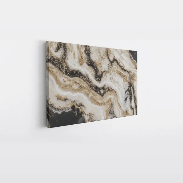 Saammp Canvas Schilderij - Zandsteen marmer - Abstract - 150x100 - Foto op canvas - Wanddecoratie - Muurdecoratie Woonkamer - Slaapkamer decoratie - Canvas Print Multicolor