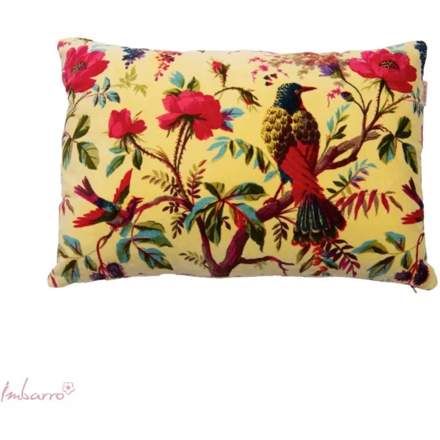 Imbarro Home & Fashion velvet kussen rechthoek paradise bird Banana yellow 40 x 60 cm
