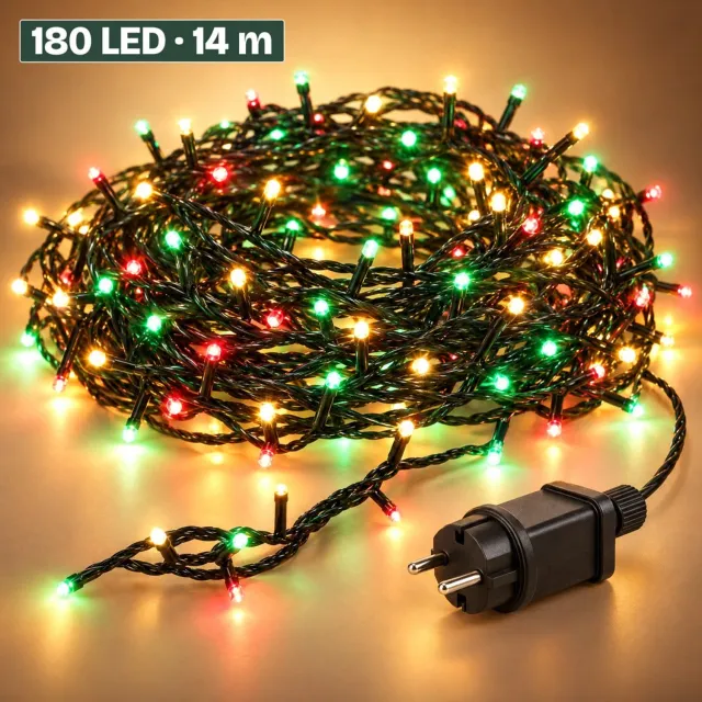 Levano Kerstverlichting Buiten 180 LED 13,5 m - Kerstversiering - Lichtsnoer voor Binnen en Buiten - Kerstlampjes Gekleurd - LED Lampjes - Kerstboomverlichting - Lichtslinger - Kerstlichtjes - Lichtketting - Sfeerverlichting - Timer - IP44